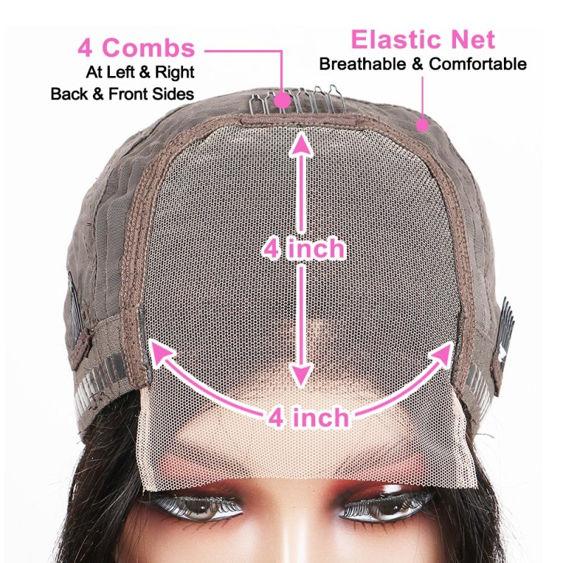 10A Straight 4x4 13x4 Medium Brown Lace Bob Wig - 图片 7
